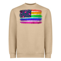 Mushroom american flag and lgbt flag  background Heavyweight Sweatshirt - HRA Design Shop