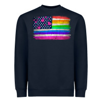 Navy american flag and lgbt flag  background Heavyweight Sweatshirt - HRA Design Shop