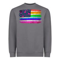 Storm american flag and lgbt flag  background Heavyweight Sweatshirt - HRA Design Shop