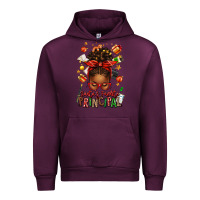 Mauve Wine santas favorite principal afro messy bun Urban Hoodie - texasbilliewilder
