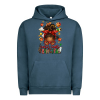 Pigment Midnight Navy santas favorite principal afro messy bun Urban Hoodie - texasbilliewilder