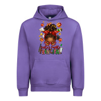 Santas Favorite Principal Afro Messy Bun Urban Hoodie | Teevron