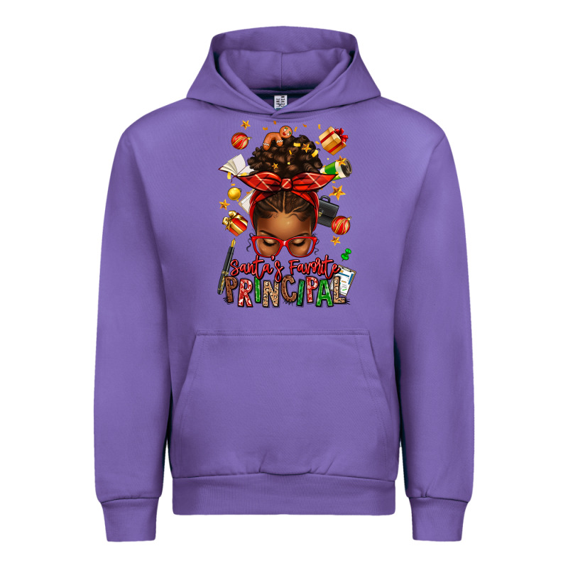 Santas Favorite Principal Afro Messy Bun Urban Hoodie by texasbilliewilder | Teevron