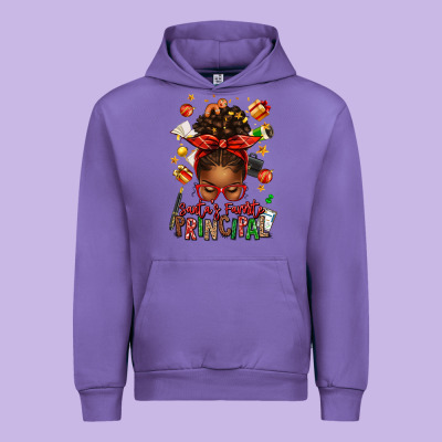 Santas Favorite Principal Afro Messy Bun Urban Hoodie Designed By Texasbilliewilder