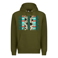 Army Green leopard cowhide brush stroke Premium Hoodie - Artiststas