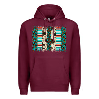 Burgundy leopard cowhide brush stroke Premium Hoodie - Artiststas