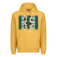 Mustard leopard cowhide brush stroke Premium Hoodie - Artiststas