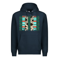 Navy leopard cowhide brush stroke Premium Hoodie - Artiststas