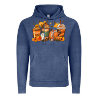 Vintage Denim pumpkin spice latte coffee cups Vintage Hoodie - Zillion Design Studio