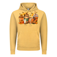 Vintage Mustard pumpkin spice latte coffee cups Vintage Hoodie - Zillion Design Studio
