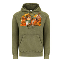 Vintage Olive pumpkin spice latte coffee cups Vintage Hoodie - Zillion Design Studio