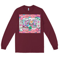Burgundy watercolor love nurse tumbler Long Sleeve Tee - BundleAndBundleShop