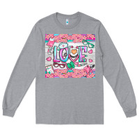 Heather Grey watercolor love nurse tumbler Long Sleeve Tee - BundleAndBundleShop