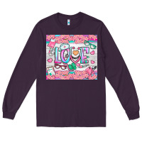 Plum watercolor love nurse tumbler Long Sleeve Tee - BundleAndBundleShop