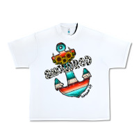 White anchored Urban Heavy Tee - CowhideDigitalArt