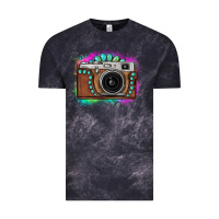Cloud Black tie dye gemstone vintage camera Vintage Tee - FaDigitalArtStudio
