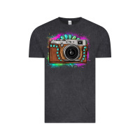 Vintage Black tie dye gemstone vintage camera Vintage Tee - FaDigitalArtStudio