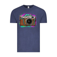 Vintage Denim tie dye gemstone vintage camera Vintage Tee - FaDigitalArtStudio