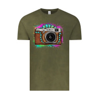 Vintage Olive tie dye gemstone vintage camera Vintage Tee - FaDigitalArtStudio