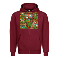 Burgundy feliz navidad merry christmas cactus tumbler Zipper Hoodie - Jasminsmagicworld