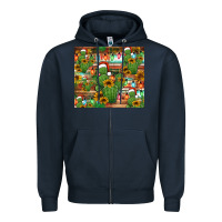 Navy feliz navidad merry christmas cactus tumbler Zipper Hoodie - Jasminsmagicworld