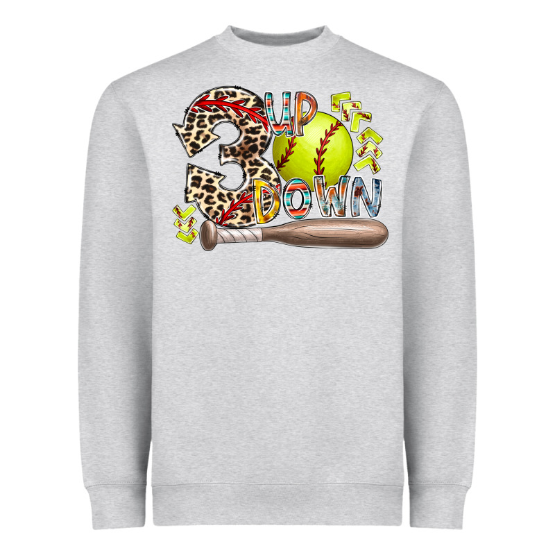 Three Up Down Softball Heavyweight Sweatshirt by RacoonDesign | Teevron