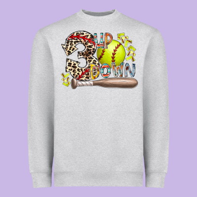 Three Up Down Softball Heavyweight Sweatshirt Designed By Racoondesign