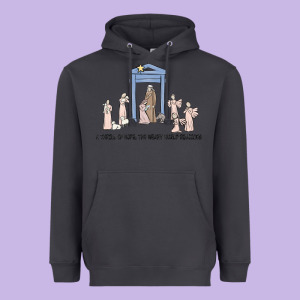 A Thrill Of Hope Nativity Heavyweight Hoodie Designed By Maliassmallbusiness