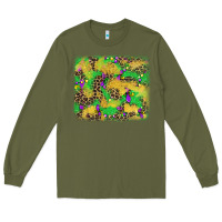 Army Green mardi gras fleur de lis and leopard background Long Sleeve Tee - AdoDesignShop