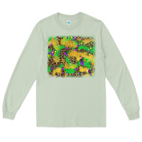 Matcha mardi gras fleur de lis and leopard background Long Sleeve Tee - AdoDesignShop