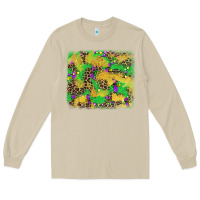 Mushroom mardi gras fleur de lis and leopard background Long Sleeve Tee - AdoDesignShop
