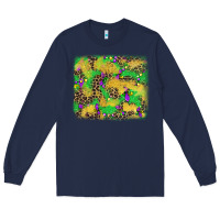 Navy mardi gras fleur de lis and leopard background Long Sleeve Tee - AdoDesignShop