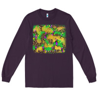 Plum mardi gras fleur de lis and leopard background Long Sleeve Tee - AdoDesignShop