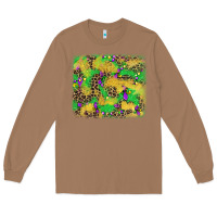 Toasted Coconut mardi gras fleur de lis and leopard background Long Sleeve Tee - AdoDesignShop