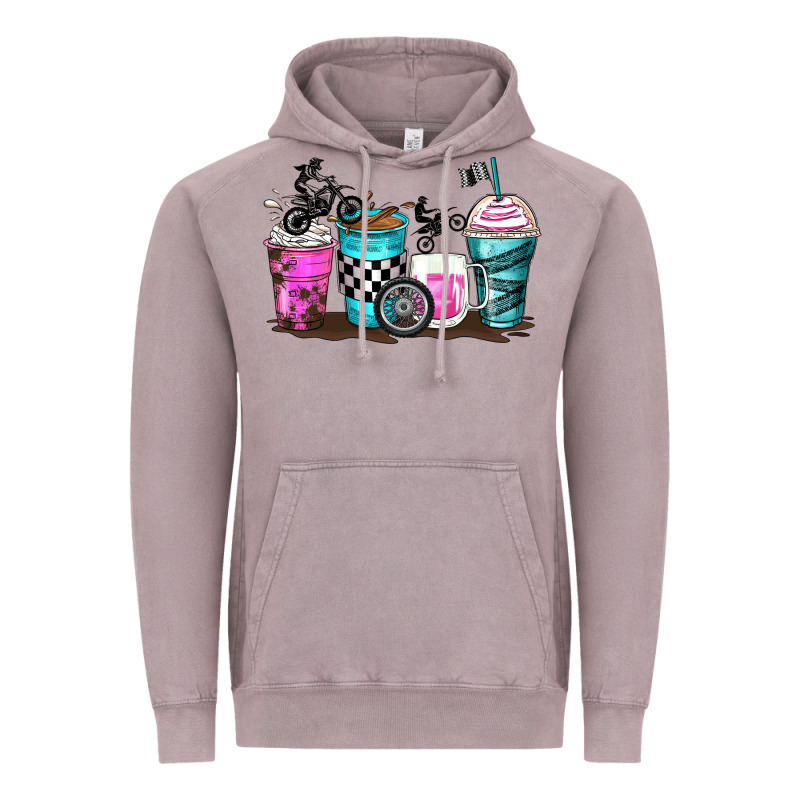 Motocross Coffee Cups Vintage Hoodie by Zillion Design Studio | Teevron
