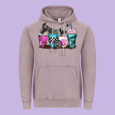 Motocross Coffee Cups Vintage Hoodie Designed By Zillion Design Studio