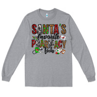 Heather Grey santa's favorite pharmacy tech Long Sleeve Tee - Jasminsmagicworld