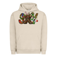 Pigment French Oak Army Christmas Joy Urban Hoodie - NancyCooperArtShop