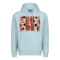 Blue Mist cactus leopard cowhide brush stroke Premium Hoodie - Artiststas