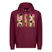 Burgundy cactus leopard cowhide brush stroke Premium Hoodie - Artiststas