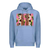 Colony Blue cactus leopard cowhide brush stroke Premium Hoodie - Artiststas