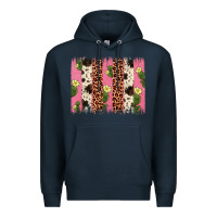 Navy cactus leopard cowhide brush stroke Premium Hoodie - Artiststas