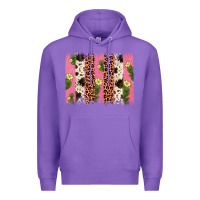 Purple cactus leopard cowhide brush stroke Premium Hoodie - Artiststas
