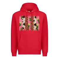 Red cactus leopard cowhide brush stroke Premium Hoodie - Artiststas