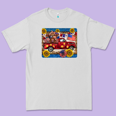 4th Of July Truck Cow Mousepad Premium Tee Designed By Barkaloodesign