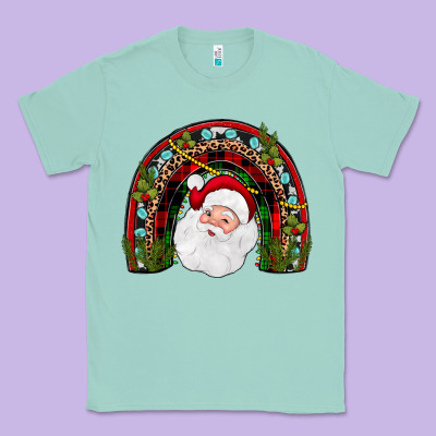 Santa Rainbow Classic Tee Designed By Jahusdesignshop