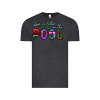 Vintage Black life is better İn the pool Vintage Tee - CowhideDigitalArt