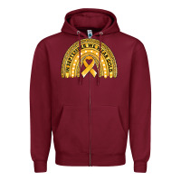 Burgundy Childhood cancer awareness rainbow Zipper Hoodie - Jasminsmagicworld