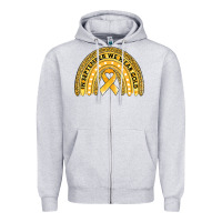 Heather Grey Childhood cancer awareness rainbow Zipper Hoodie - Jasminsmagicworld