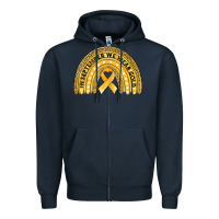 Navy Childhood cancer awareness rainbow Zipper Hoodie - Jasminsmagicworld